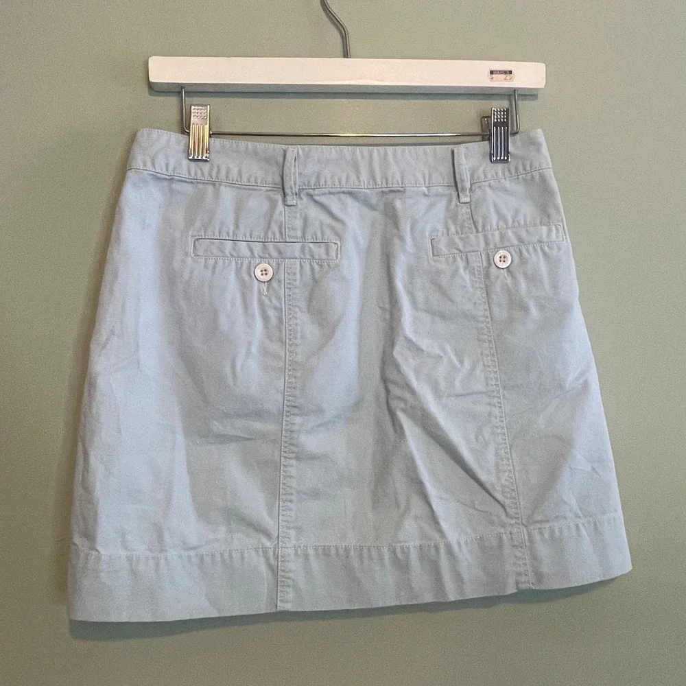 Womens Preppy Soft Girl Travel Trendy A-Line Button Front Mini Skirt Blue Size 0